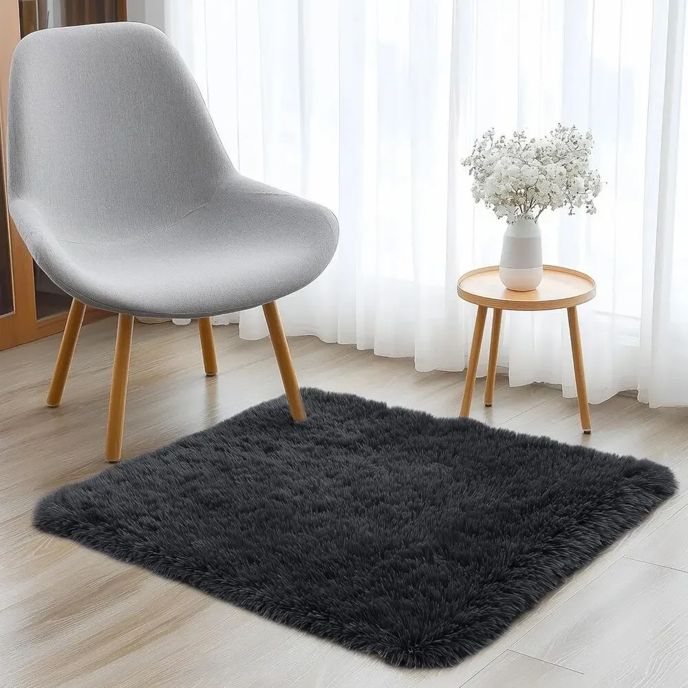 OLANLY 2x3 Machine Washable Small Bedside Rug, Soft Fluffy Shaggy Entryway Throw